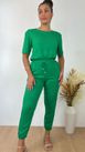 Conjunto Jogger Manga Princesa Verde Bandeira 