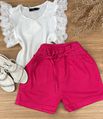 Short Sarja Cenoura Com Cinto Pink 