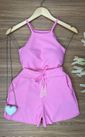 Conjunto Neoprene Blusa e Short Rosa
