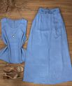Conjunto Saia Midi Azul