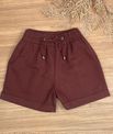 Short Boxer Linho Marrom Escuro