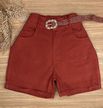 Short Sarja Cenoura Com Cinto Terra Cota