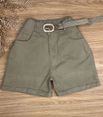 Short Sarja Cenoura Com Cinto Caqui
