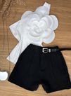 Short Alfaiataria Com Cinto Preto