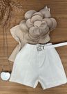 Short Alfaiataria Com Cinto Branco