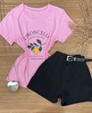 Blusa Tee Shirt Estampa Limão Rosa
