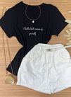 Blusa Tee Shirt Frase Preta
