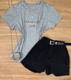 Blusa Tee Shirt Frase Cinza