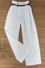 Calça Wide Leg Alfaiataria Off White