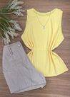 Blusa Canelada Regata Amarela