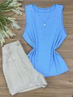 Blusa Canelada Regata Azul