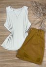 Blusa Canelada Regata Bege Claro