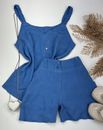 Conjunto Alça Trançada Azul Jeans