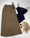 Saia Transpassada Estampa Animal Print Onça