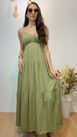 Vestido Midi Sarjado Verde Menta