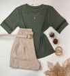 Blusa Manga com Detalhe Guipir Verde