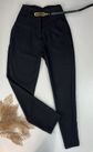 Calça Inspiração Zara Alfaiataria com Cinto Preta