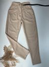 Calça Inspiração Zara Alfaiataria com Cinto Bege