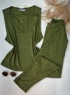 Conjunto Viscolinho com Elastano Verde Militar