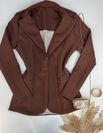 Blazer Alongado Alfaiataria Marrom