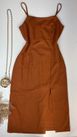 Vestido Mid Linho Terra Cota 