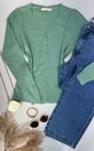 Cardigan Tricot Verde Claro