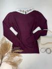 Blusa Tricô Gola Bordada Uva