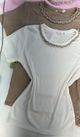 Blusa Canelada Gola Bordada Com Pedraria 