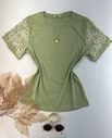 Blusa Manga Bordada Verde
