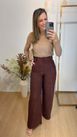 Calça Wide Leg Marrante Marrom 