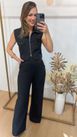 Conjunto Calça e Colete Alfaiataria Preto