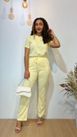 Conjunto De Polo Viscolinho Com Elastano Amarelo Manteiga