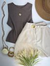 Blusa Regata Canelada Cappuccino