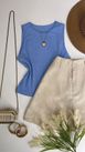 Blusa Regata Canelada Azul 