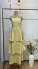 Vestido Midi Camadas Amarelo Manteiga 