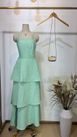 Vestido Midi Camadas Verde Menta 