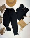 Conjunto Calça e Regata Em Linho Preto 