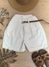 Short Com Cinto Redondo Sarja Cru 