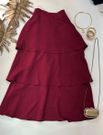 Saia Midi Camadas Vinho 