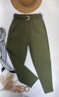 Calça Sarja Cenoura Aladim Verde Militar
