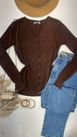 Cardigan Tricot Marrom