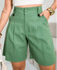  Y257 Short Feminino Alfaiataria Verde