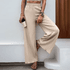 Calça palazzo de perna Apricot larga feminina, monocromática, elástica na cintura, calça solta, moda casual