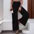 Calça palazzo de perna Black larga feminina, monocromática, elástica na cintura, calça solta, moda casual 