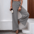 Calça palazzo de perna Gray larga feminina, monocromática, elástica na cintura, calça solta, moda casual 