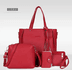 kit de 4 bolsas red Leather Handbag Set para mulheres, alça superior, titular do cartão, borla, bolsa de ombro, carteira, grande capacidade, crossbody, senhoras Copia