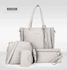 kit de 4 bolsas grey Leather Handbag Set para mulheres, alça superior, titular do cartão, borla, bolsa de ombro, carteira, grande capacidade, crossbody, senhoras 