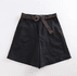 Shorts femininos Preto com faixas de cintura alta, shorts casuais de linha A, shorts slim fit
