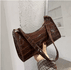  Bolsa Pequena Feminina De Couro PU Beige Deep Brown