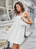  REF:4142 - Vestido casual feminino Branco, saia evasê 